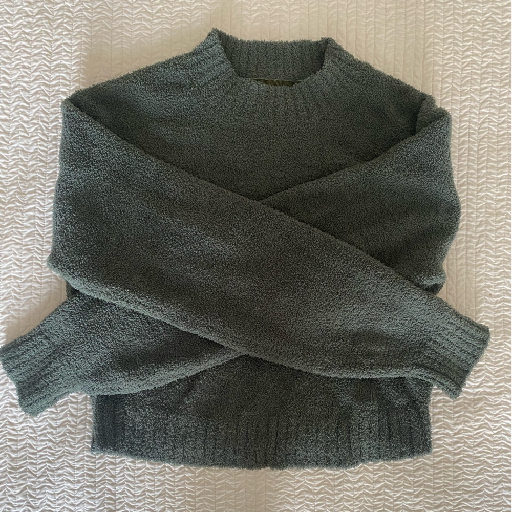 UGG women’s chenille cropped sweater, S, hunter green